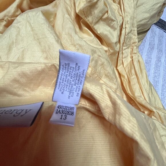 Zenergy by Chico's Womens Full Zip Windbreaker Jacket Ruched Yellow Size 3 / XL - Picture 8 of 8